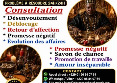 Discret marabout africain, retour affectif immédiat